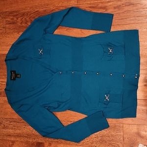 White House Black Market Teal Merino Sweater